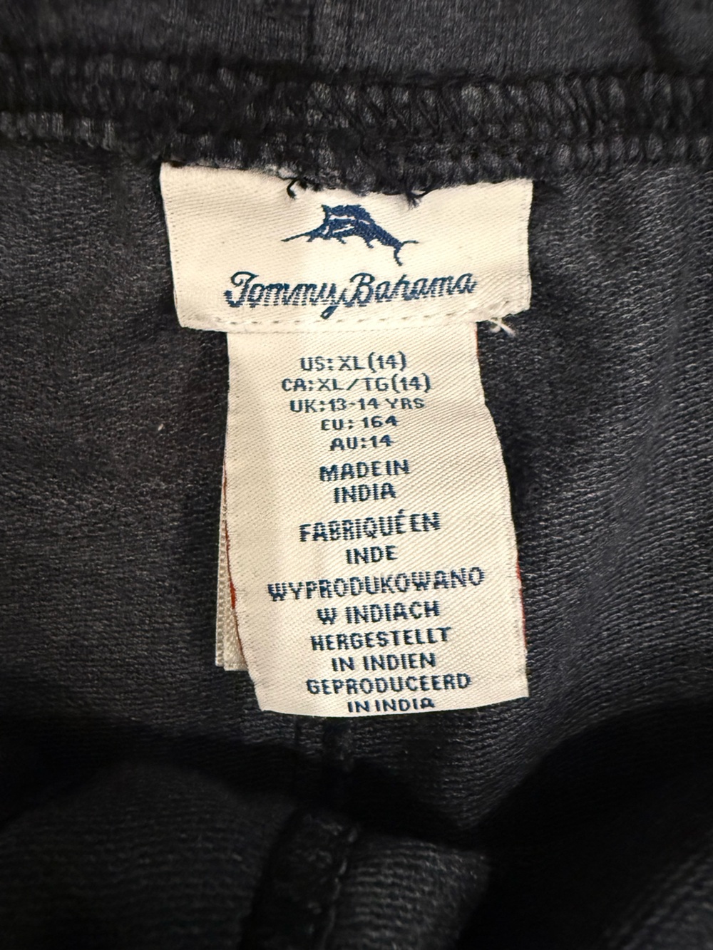 Boys Tommy Bahama Charcoal Gray Knit shorts, boys XL(14) - Picture 2 of 4